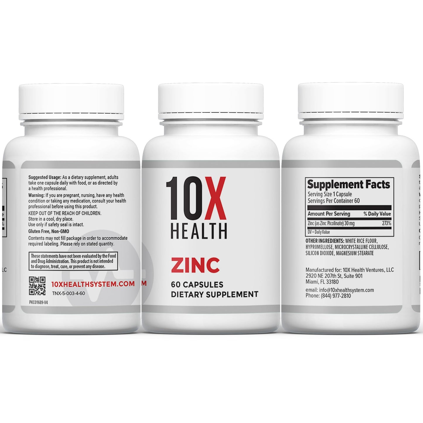 10X Zinc Picolinato para bienestar general y función inmune