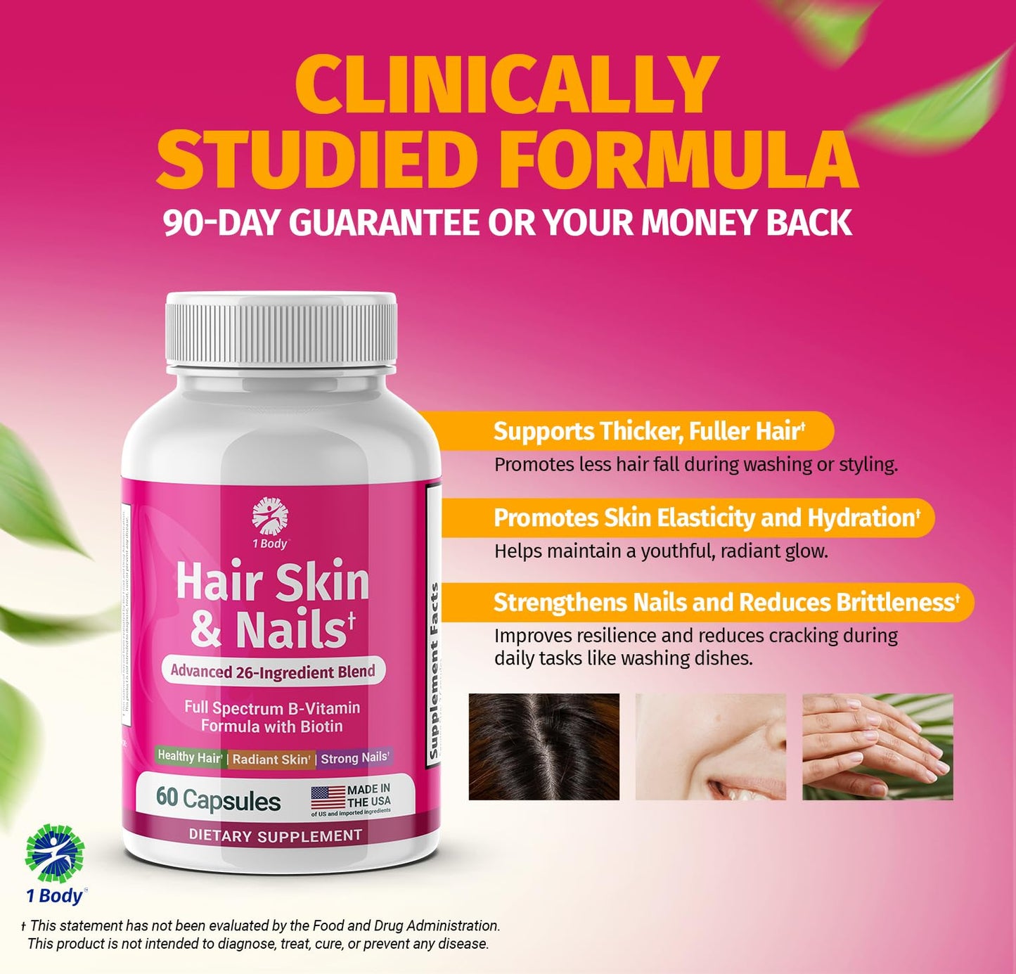 Cápsulas veganas 1 Body para cabello piel y uñas