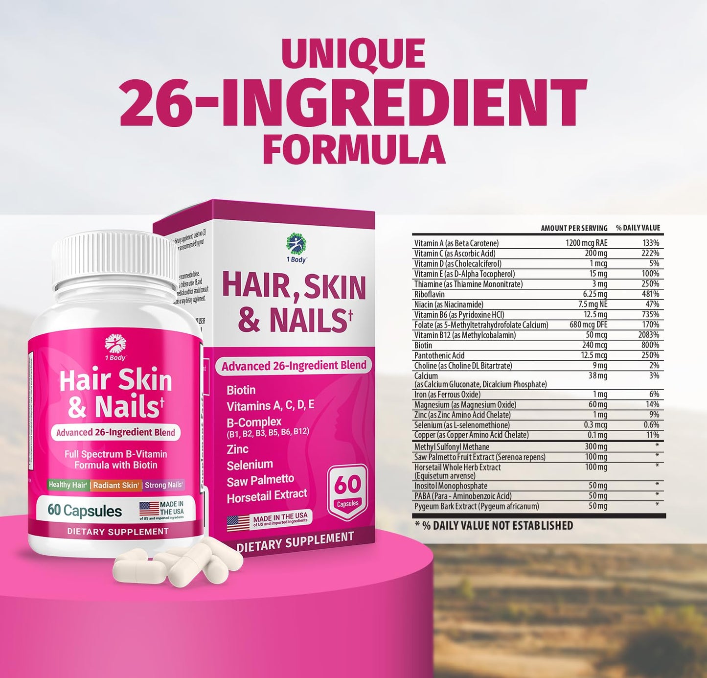 Etiqueta frontal suplemento 1 Body vitaminas naturales