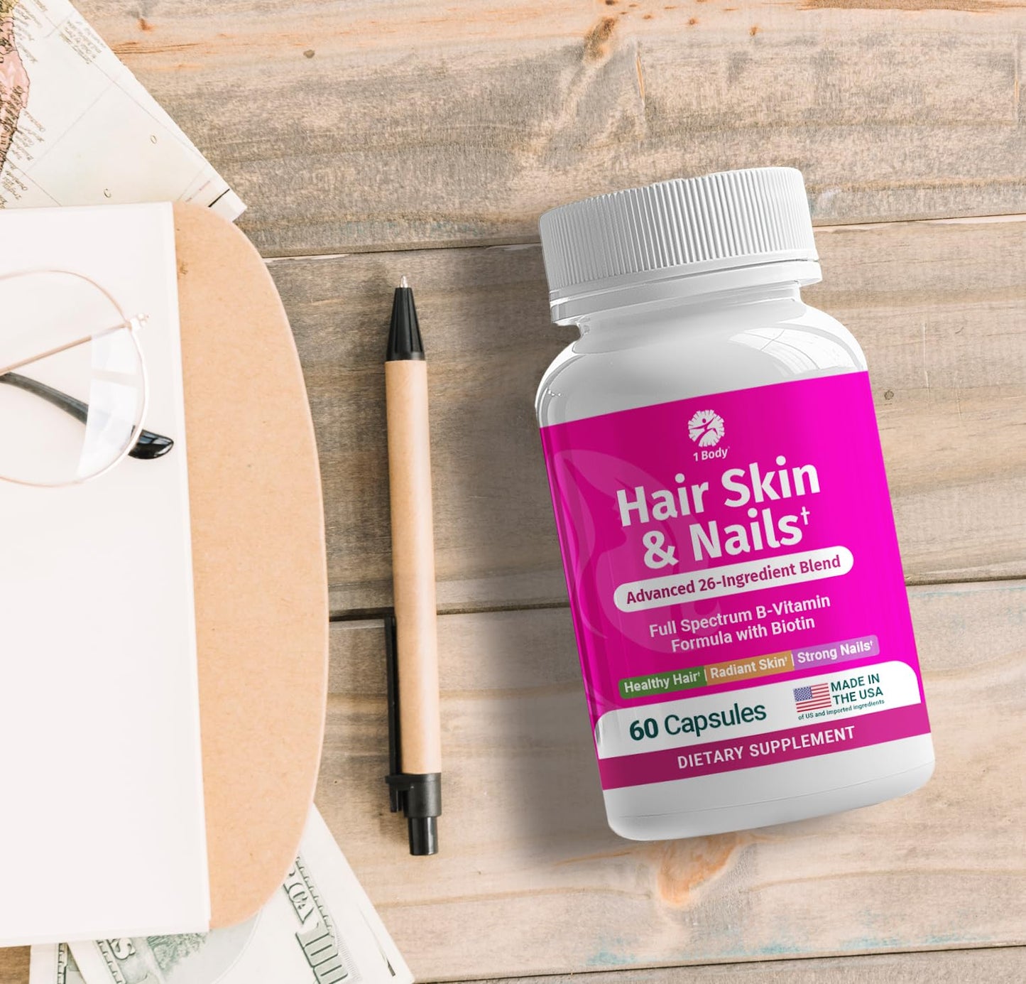 Suplemento conveniente 1 Body vitaminas cabello piel uñas