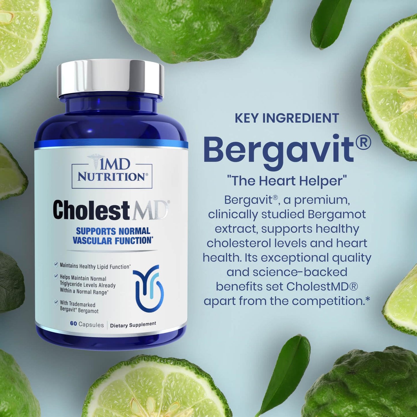1MD Nutrition CholestMD caja y botella vista lateral