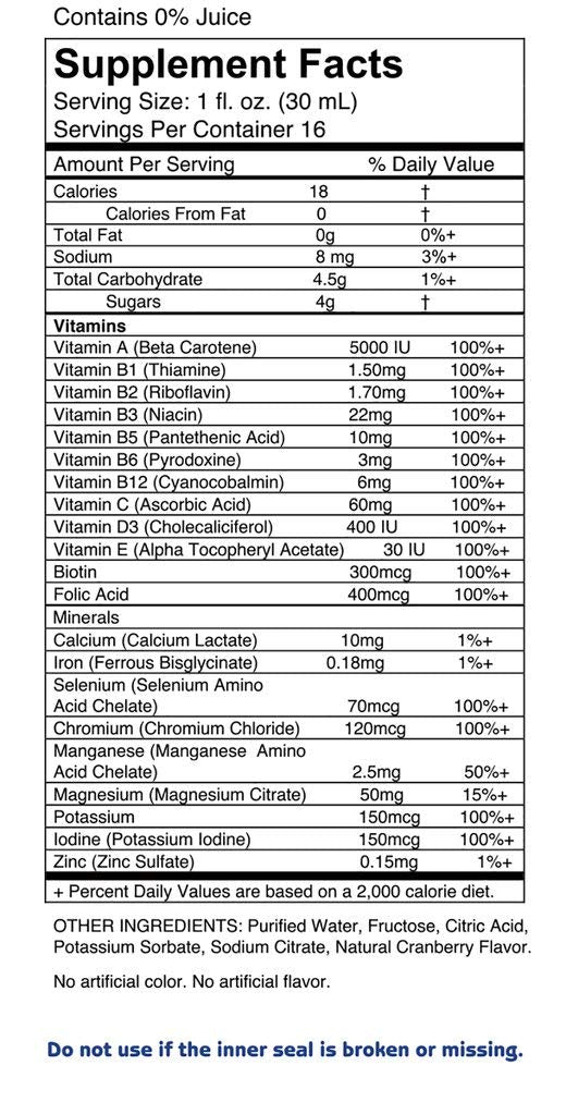 1st Step for Energy multivitamínico Citrus Burst botella y empaque