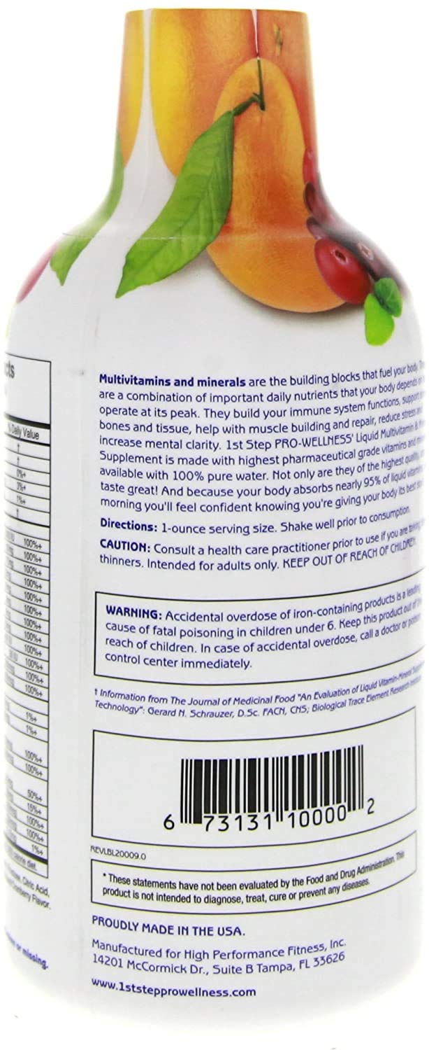 1st Step for Energy multivitamínico sabor citrus burst botella vista superior