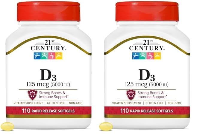 21st century vitamina d3 5000 ui caja frontal