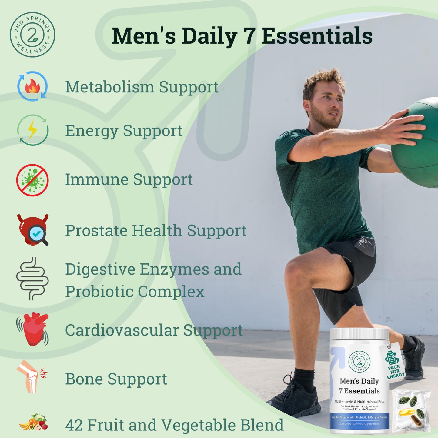 2nd Springs 7 esenciales - multivitamínico para hombres
