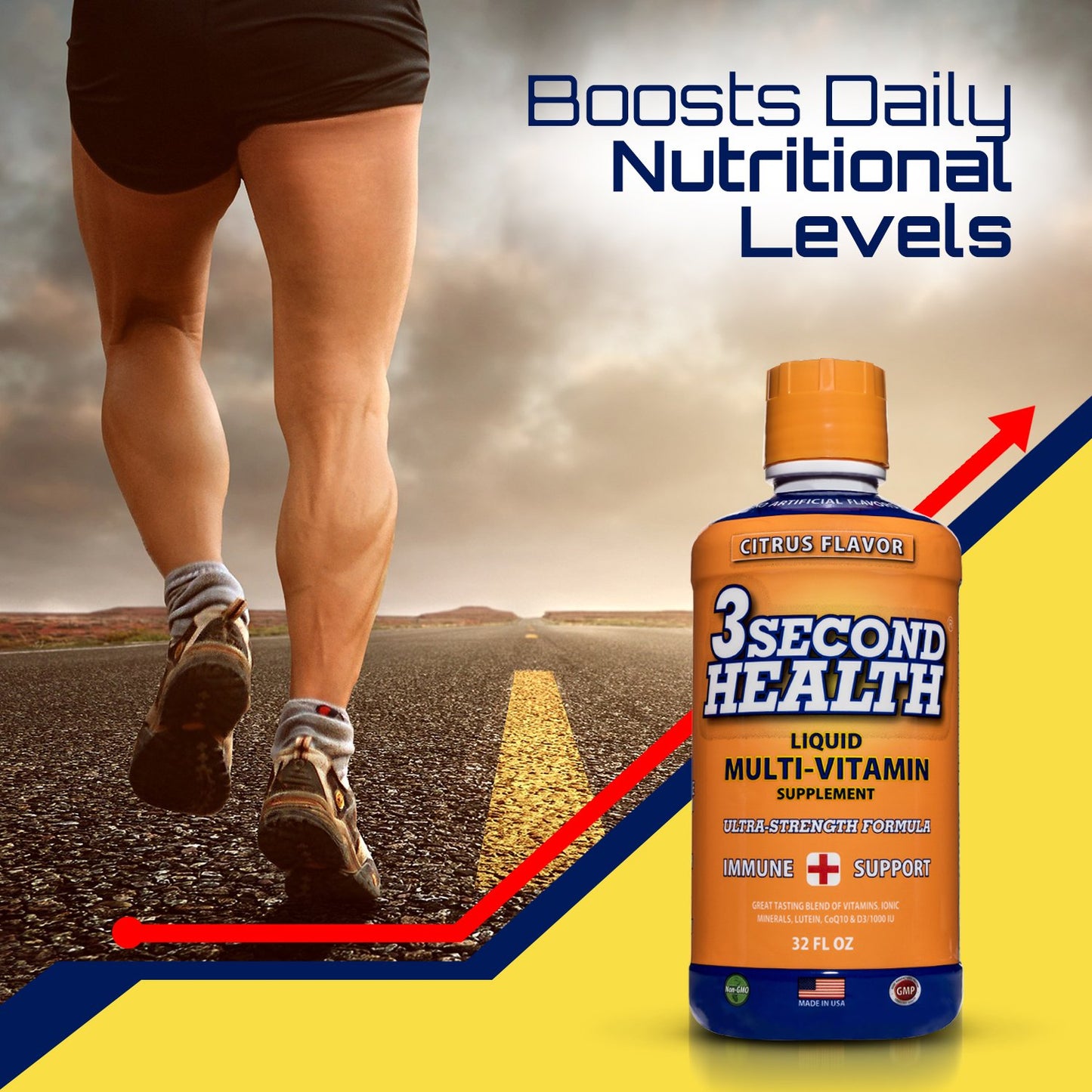 3 Second Health multivitamínico aumenta niveles nutricionales.