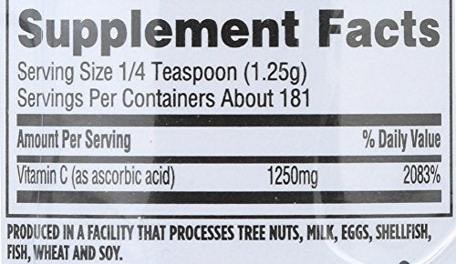 Tapa del envase de vitamina c polvo alta potencia 8 oz