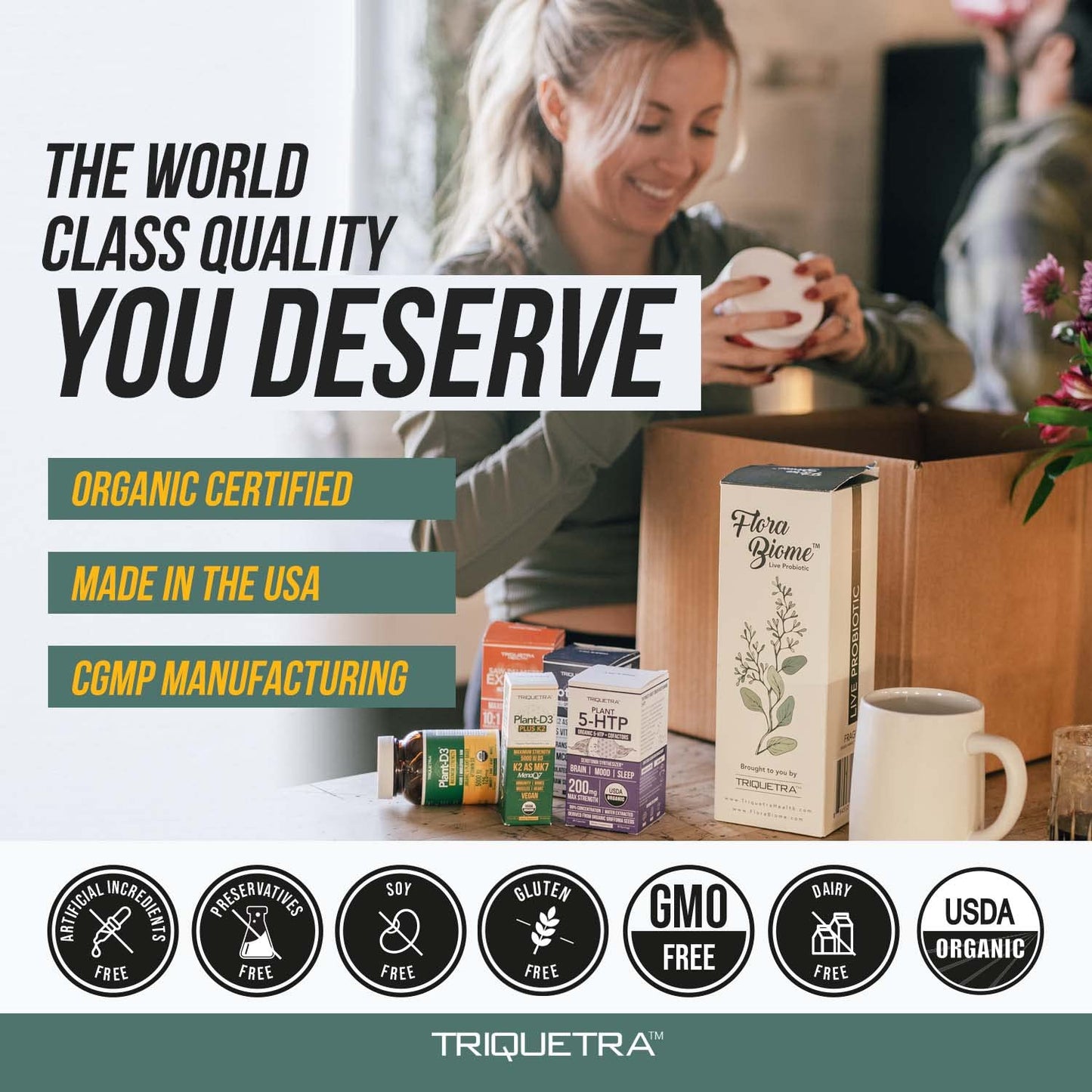 60 cápsulas de D3 5000 IU y K2 120 mcg orgánico vegano Triquetra Health