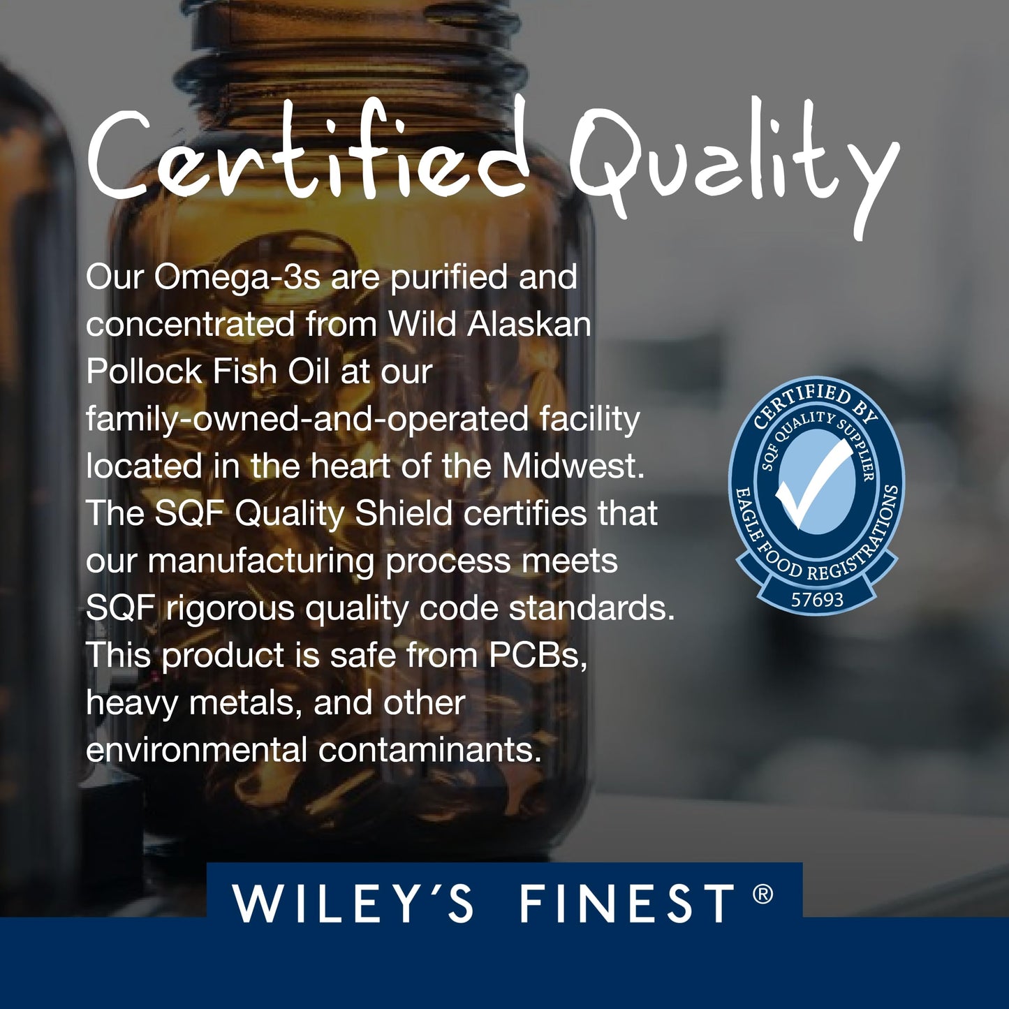 Aceite de pescado prenatal Wiley's Finest calidad SQF sin mercurio