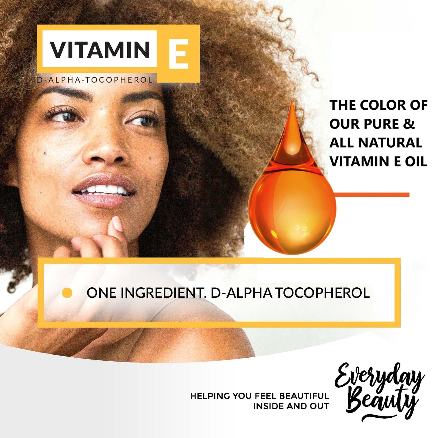 Aceite vitamina E para piel y cabello saludable