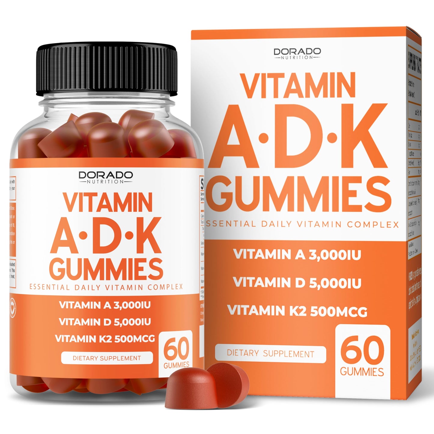 ADK gomitas vitamina D3 K2 vegan sabor frambuesa azul
