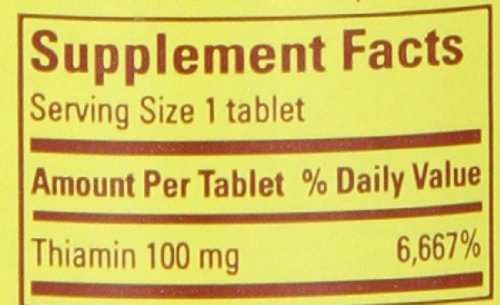 Advertencias suplemento Nature Made vitamina B1