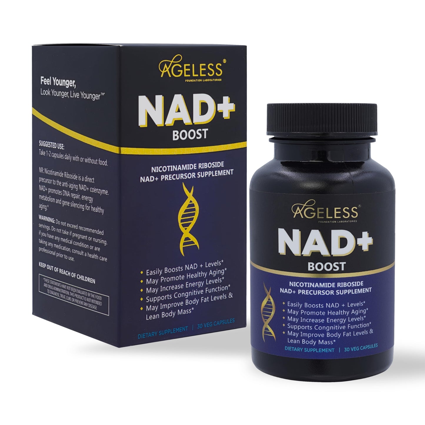 Suplemento Ageless NMN 300mg caja frente