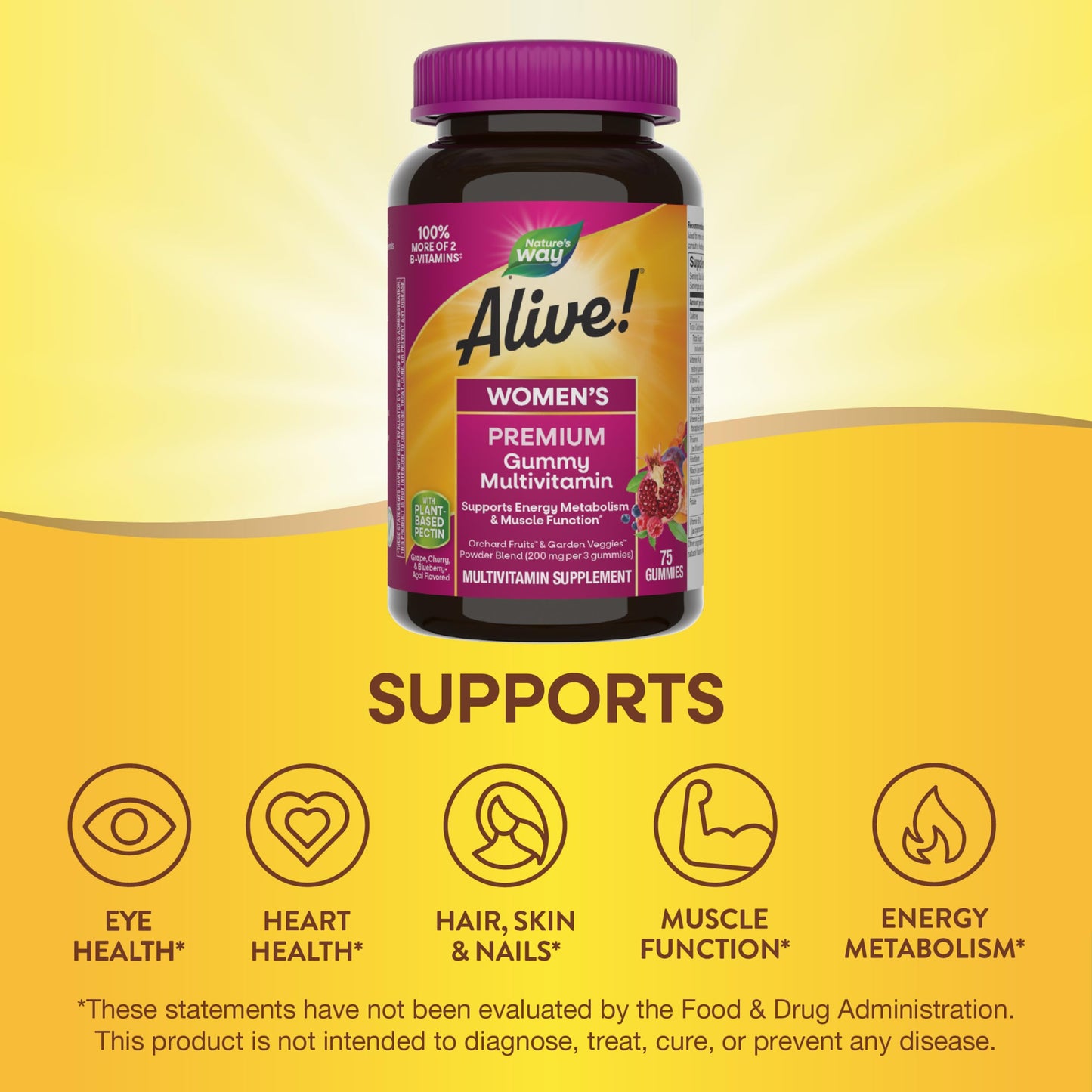 Alive! Gummy Mujeres, soporte de salud ocular, del corazón y más