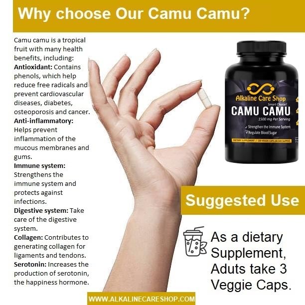 Antioxidante vitamina C Alkaline Care con Camu Camu.