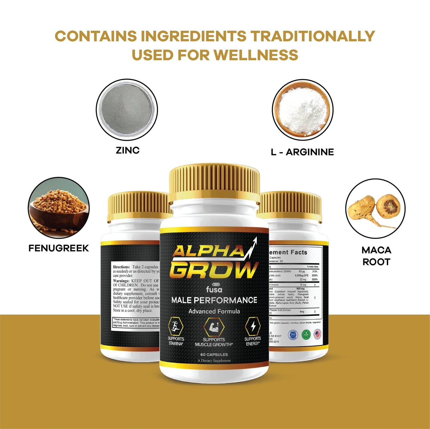 Presentación lateral Alpha Grow suplemento multivitamínico