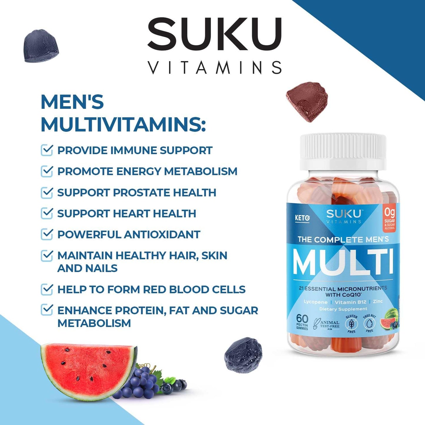 Vitaminas SUKU - amistoso con keto y libre de gluten.