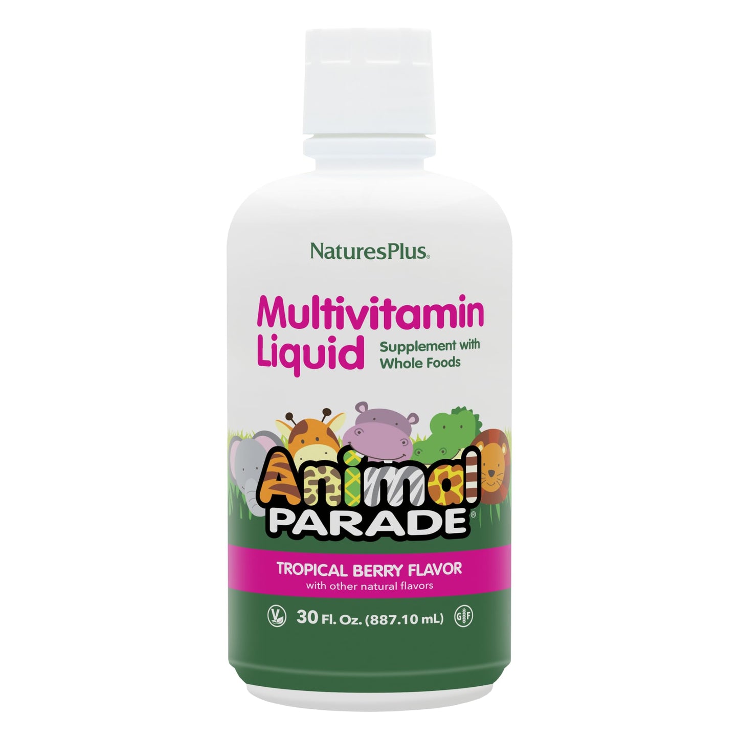 Animal Parade multivitamínico líquido infantil sabor tropical baya