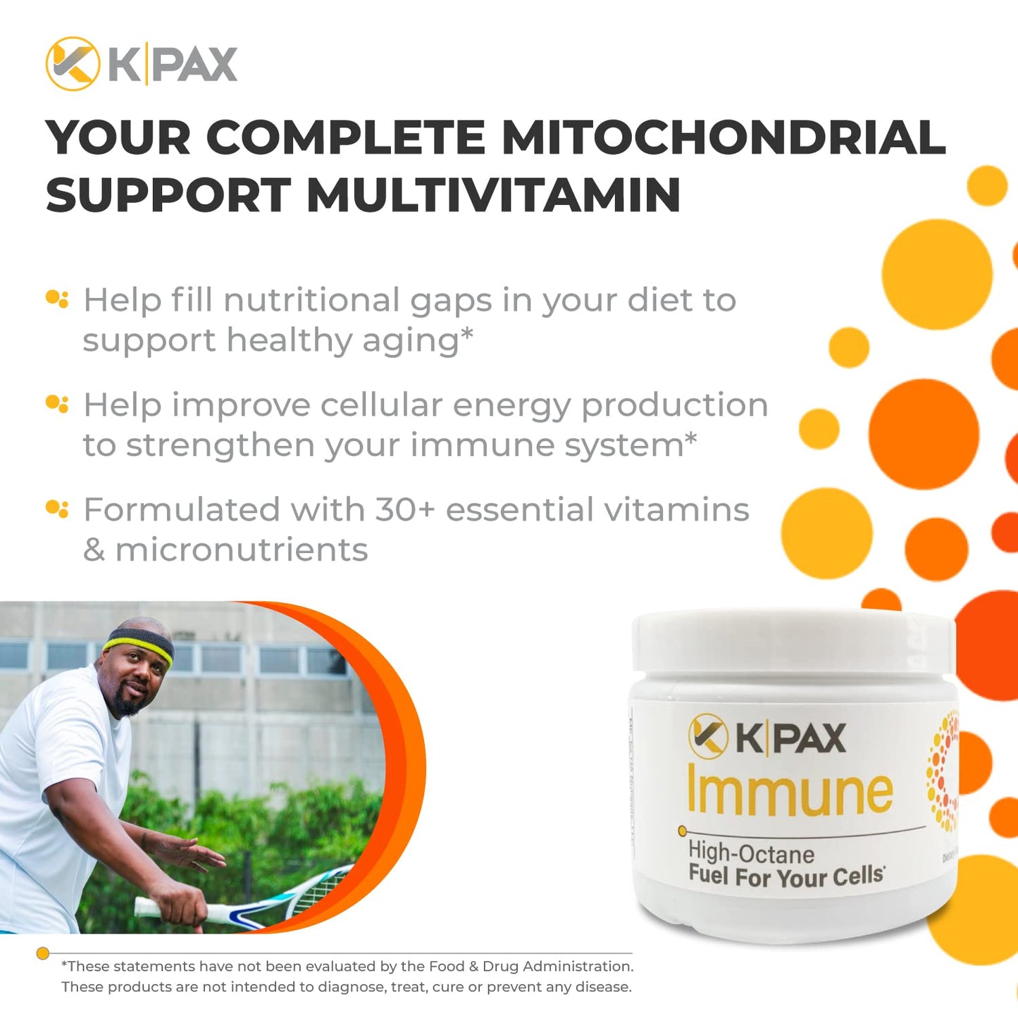 Anuncio de KPAX Immune multivitamínico con antioxidantes