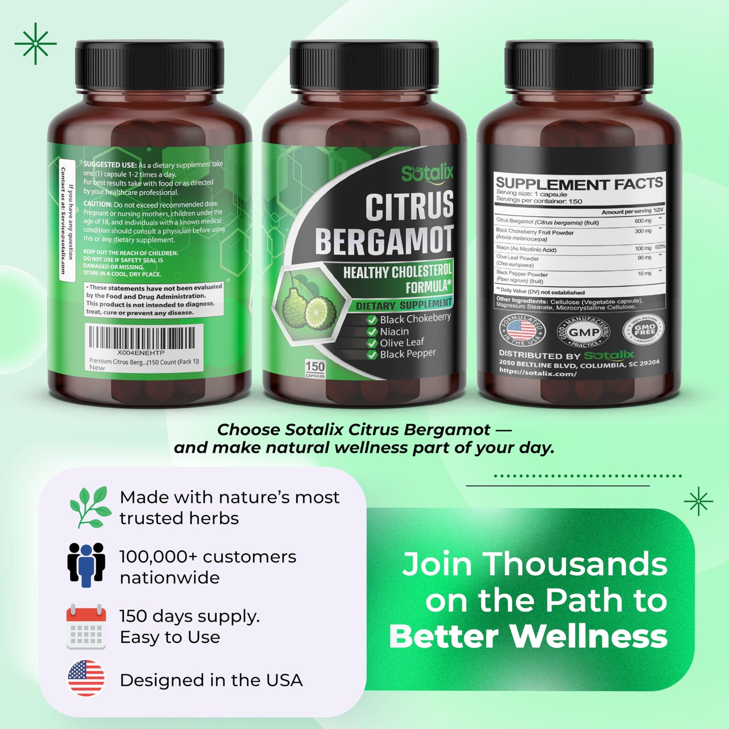 Apoyo circulatorio y cardiovascular natural sotalix bergamota