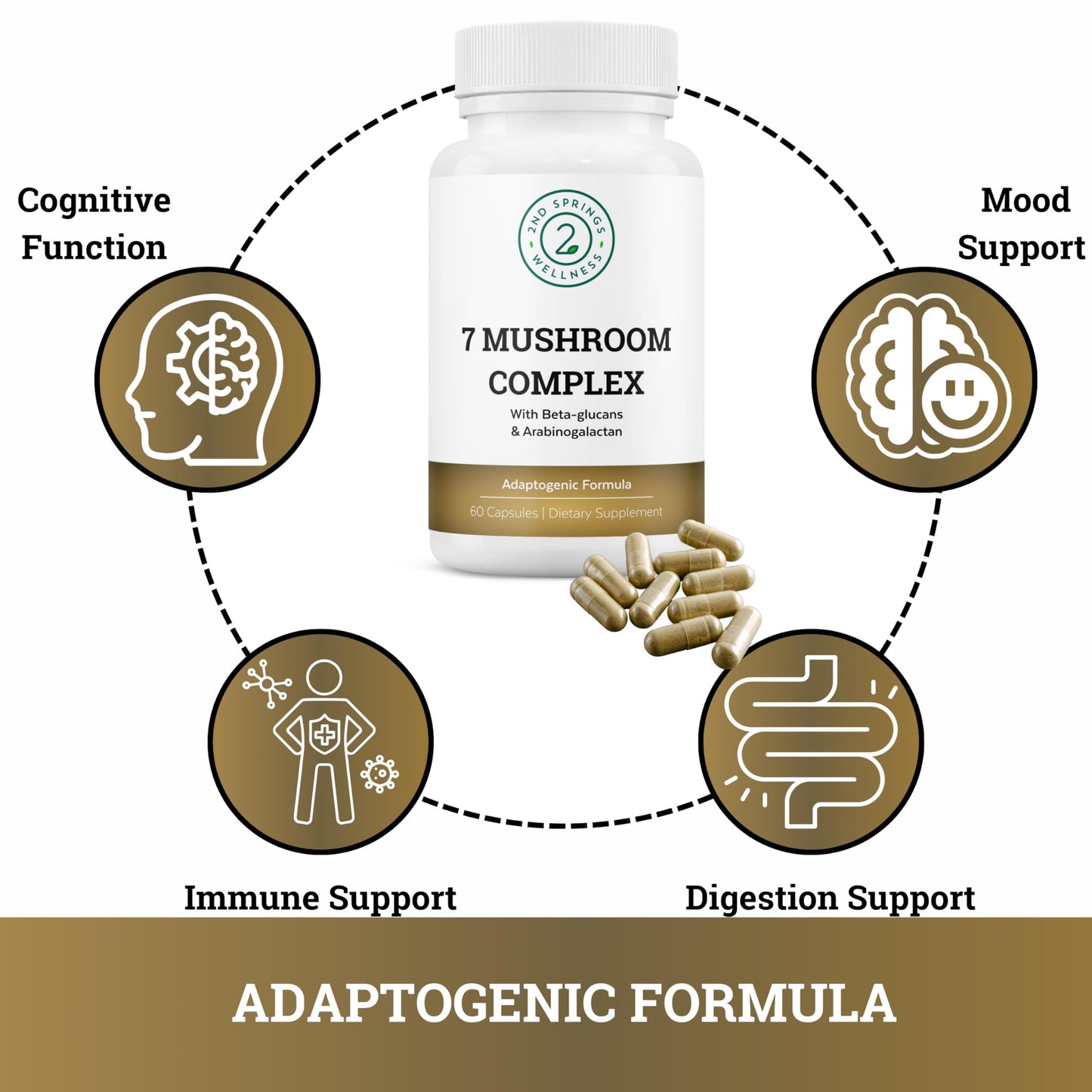 Apoyo cognitivo con complejo B-100 y hongos orgánicos