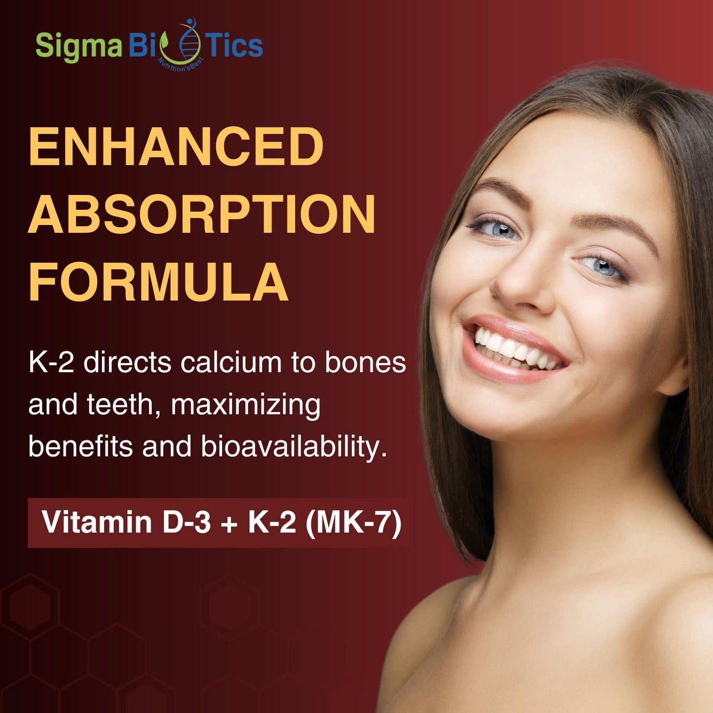 Apoyo para huesos y corazón SigmaBiotics vitamina D3 K2
