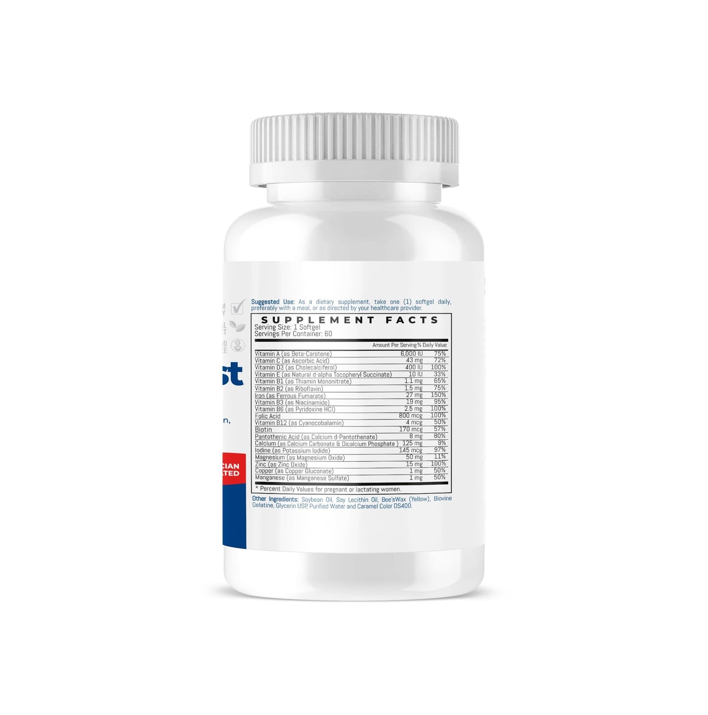 Apoyo prenatal vitaminas ácido fólico hierro vitaminas C y E