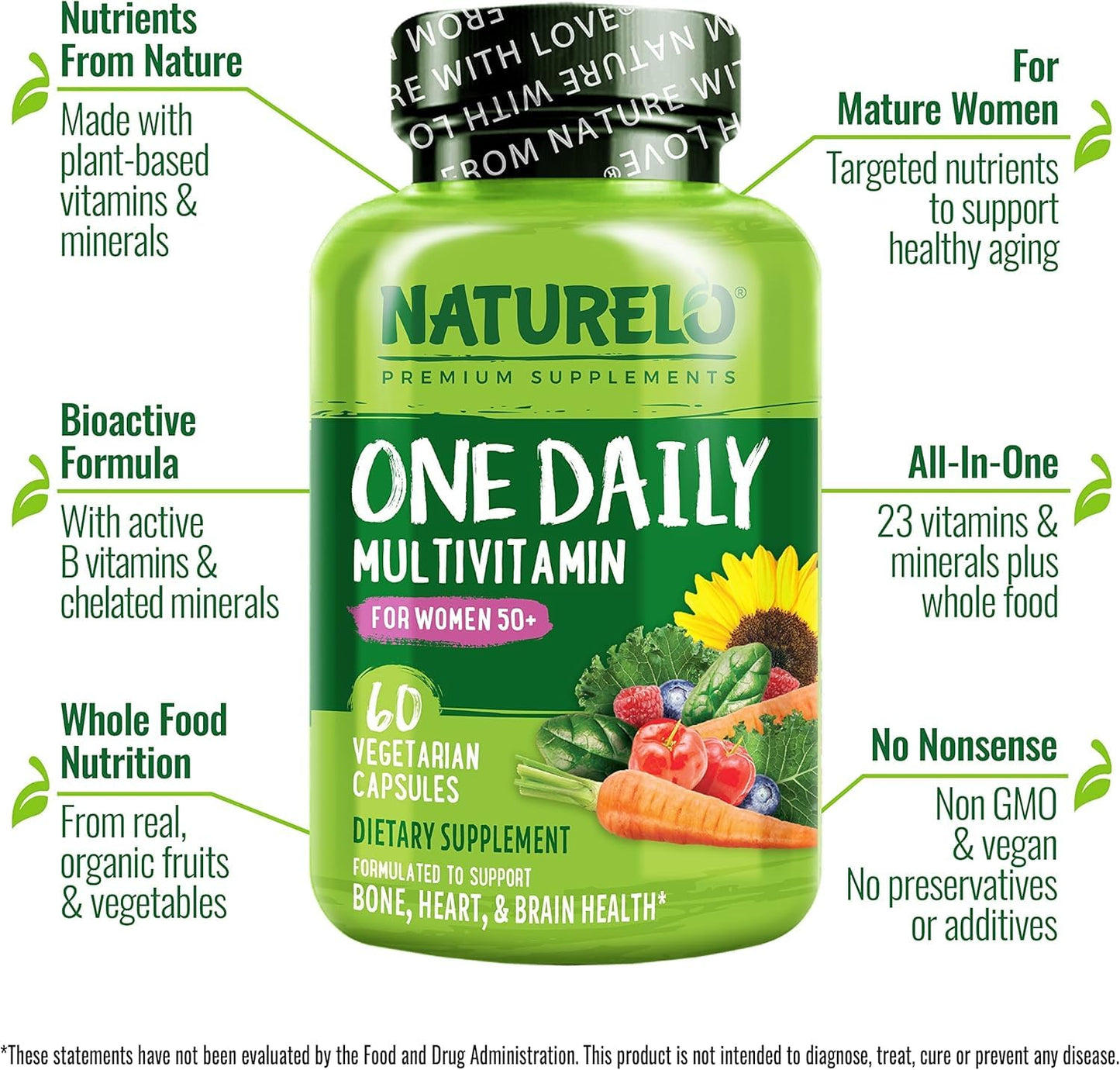 Apoyo a la vitalidad con NATURELO mujeres 50+, sin aditivos