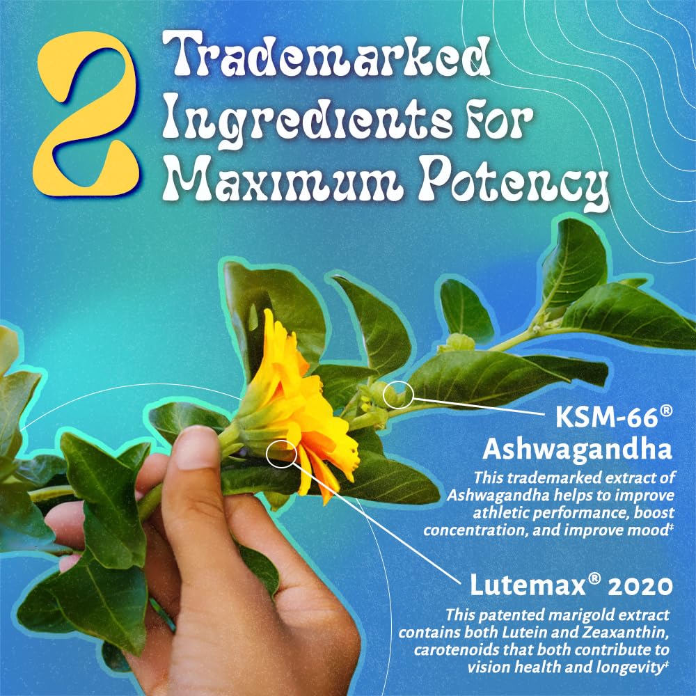 Ashwagandha patentada y Lutemax con multivitamínico LUV