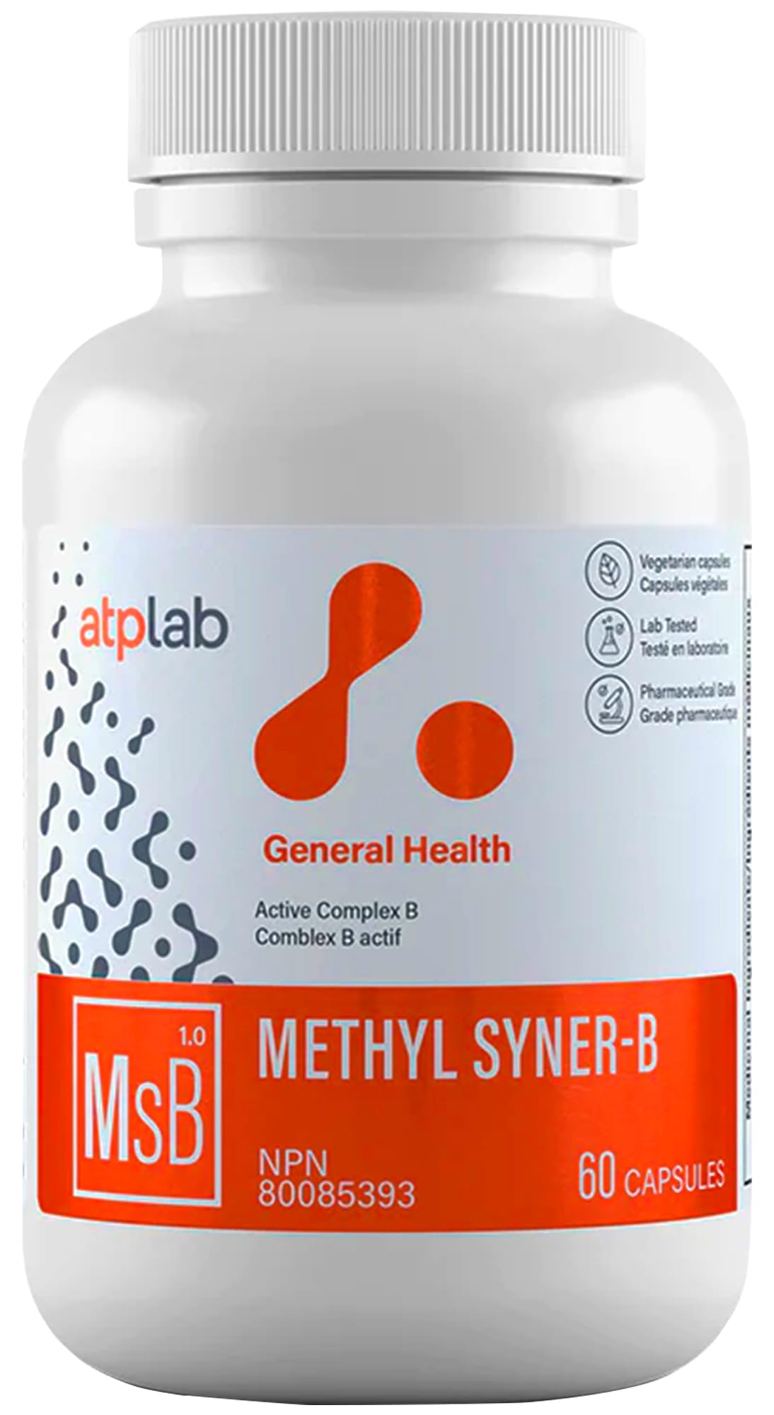 Frasco ATP LAB Methyl Syner-B 60 cápsulas