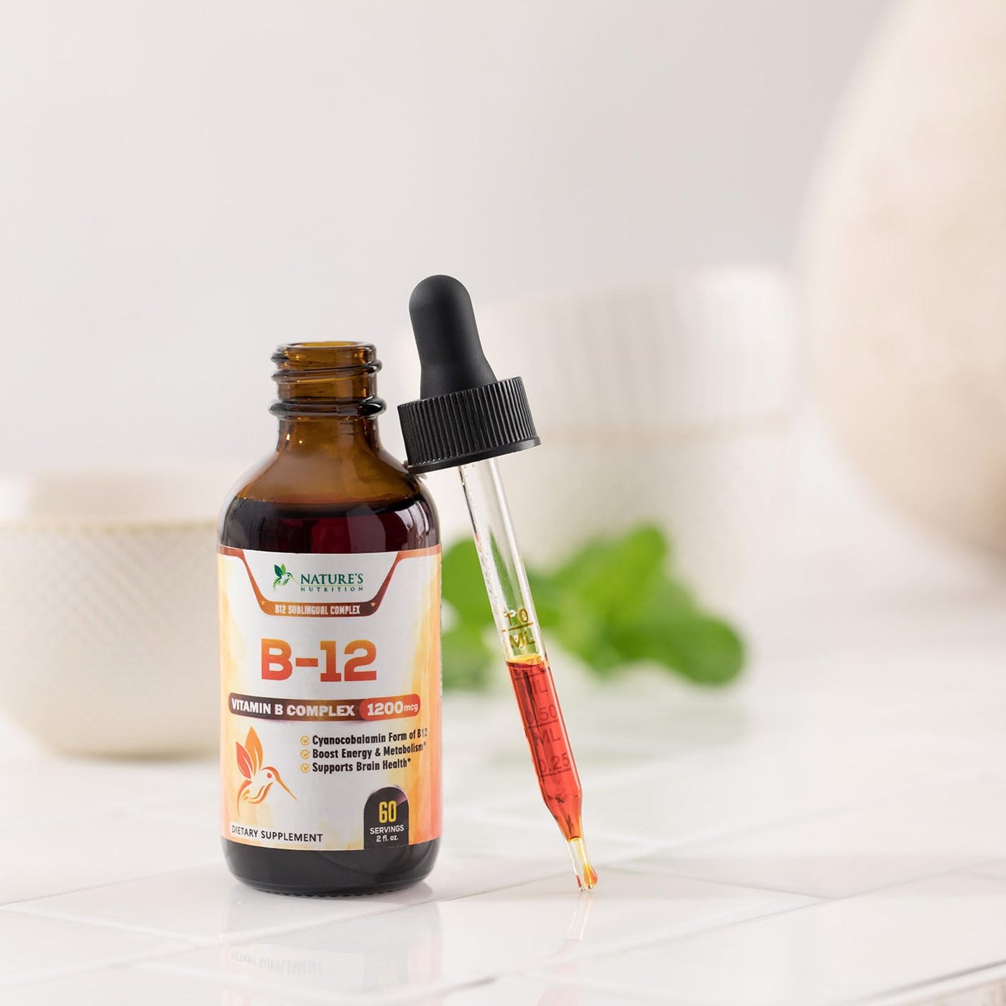 b12 complej vitamina suplemento líquido vegano gotas frambuesa usa
