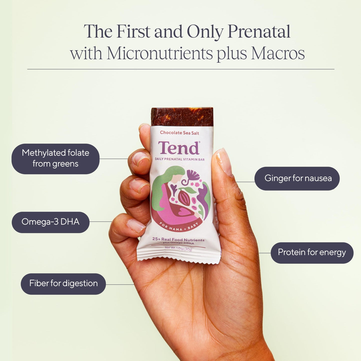Barra prenatal Tend Daily envase frontal