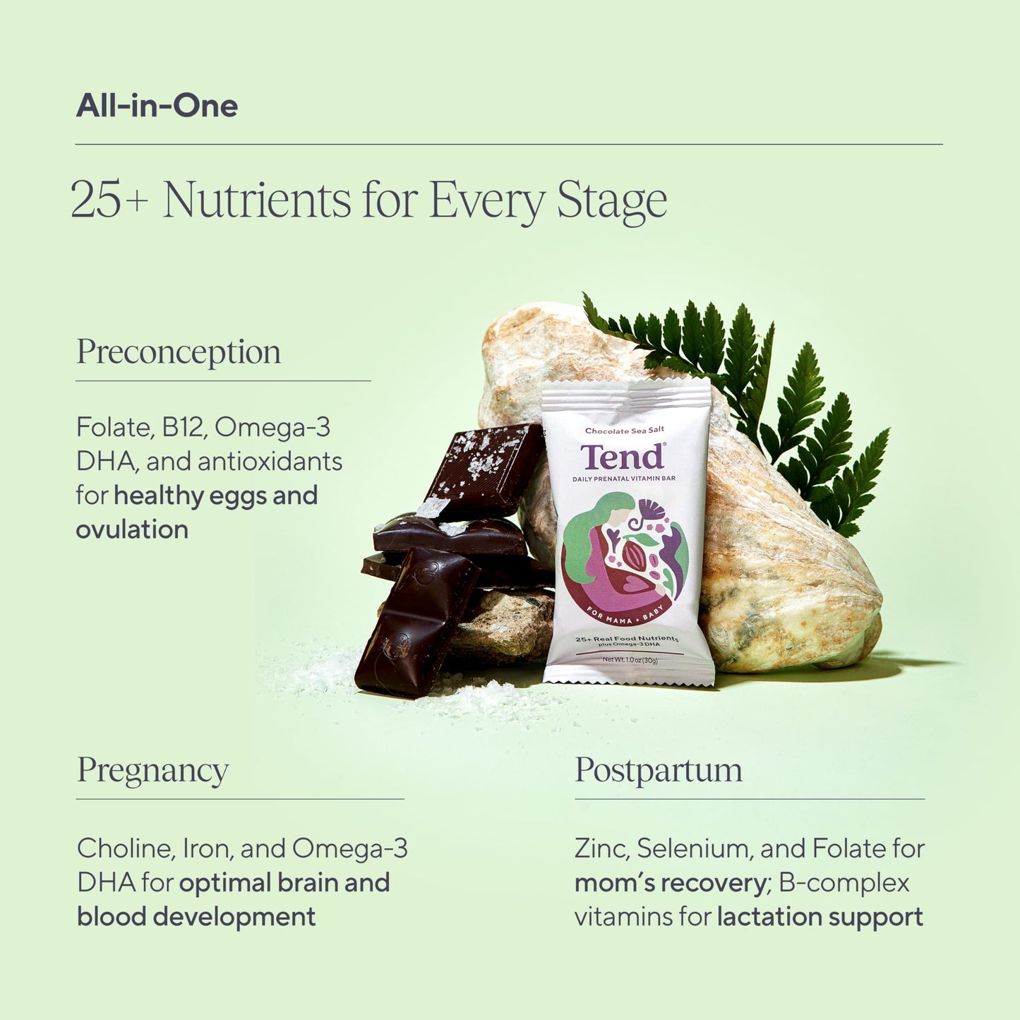 Barras prenatales Tend organicas empaquetadas