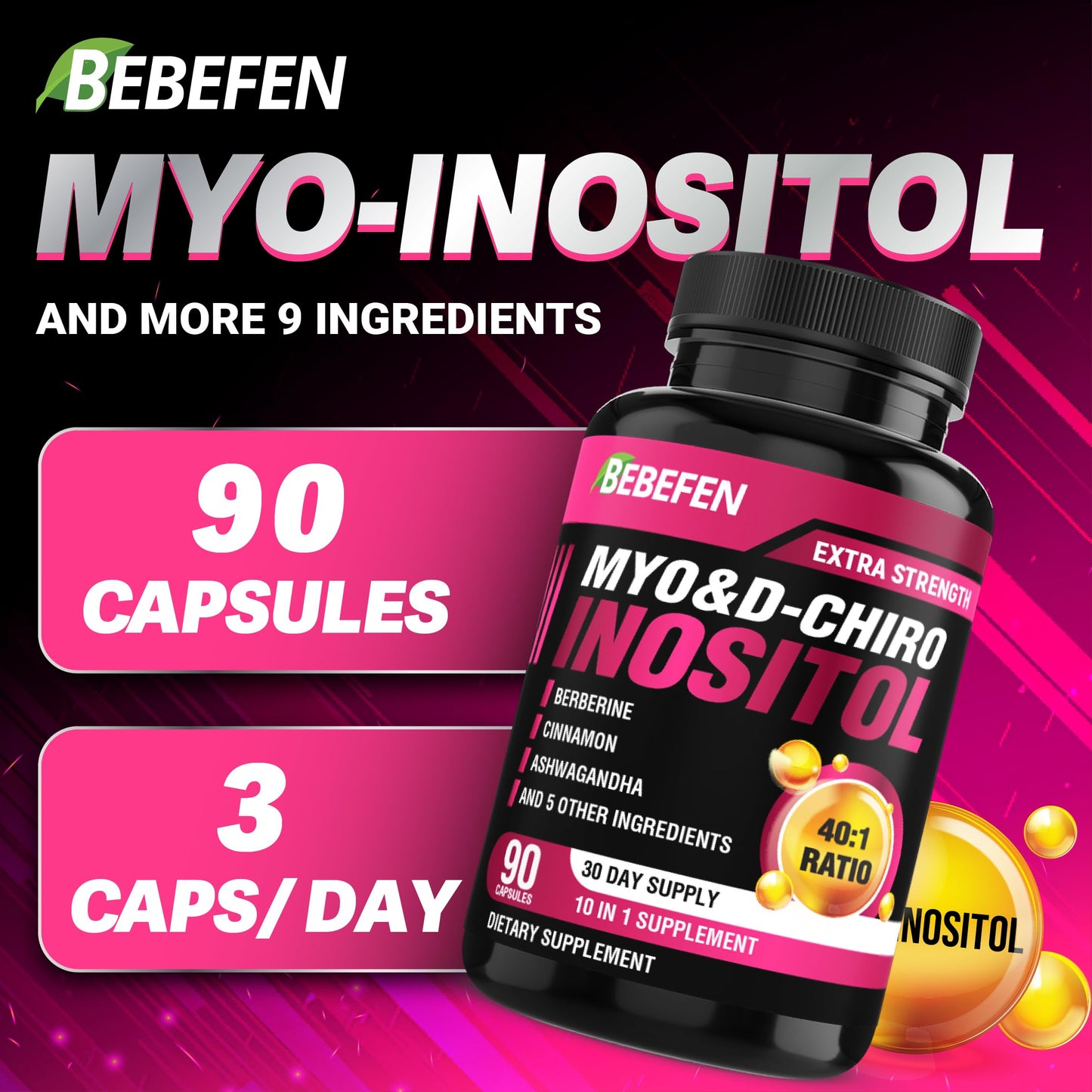 BEBEFEN cápsulas inositol y extractos naturales