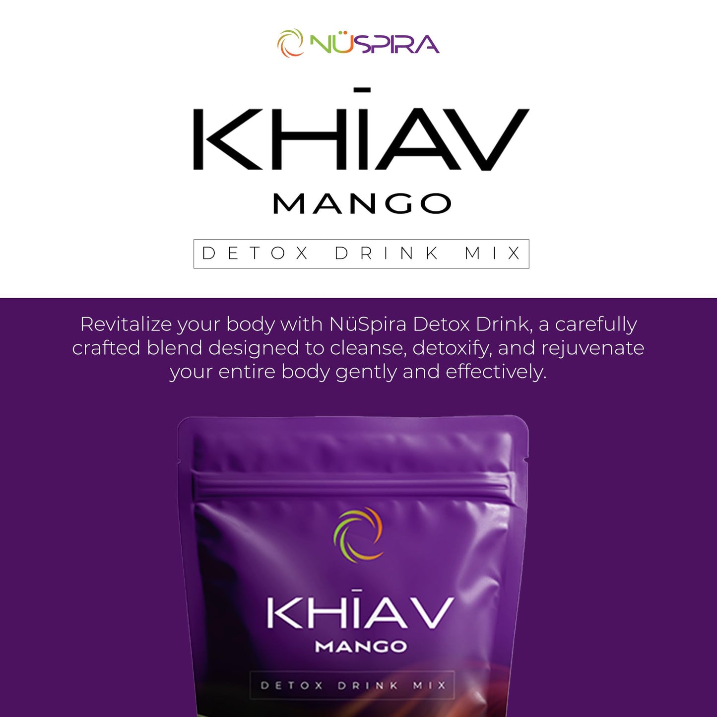 Bebida mango NüSpira infusión herbal libre de cafeína.