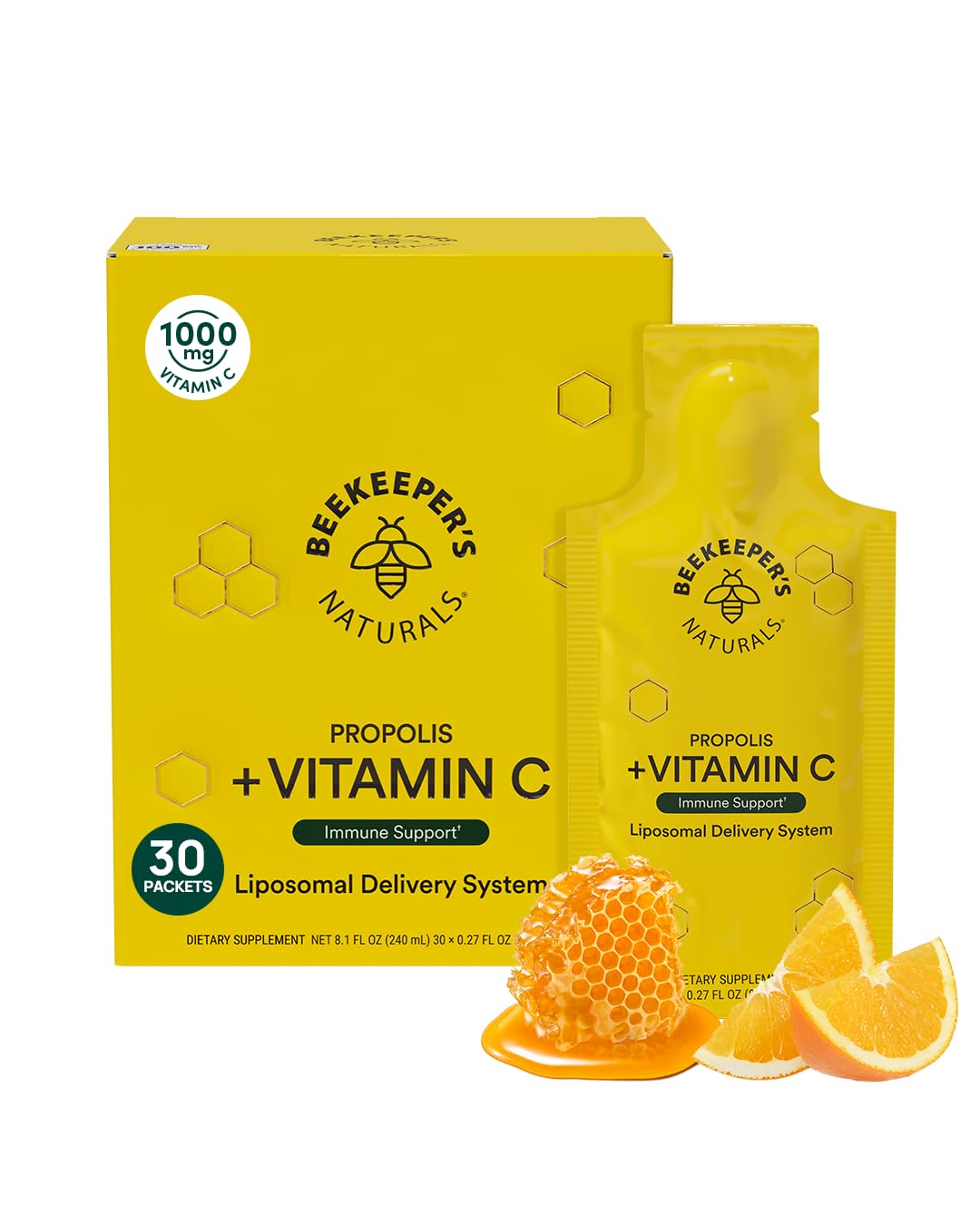 Beekeeper's Naturals propóleo liposomal vitamina C paquete 30 serv