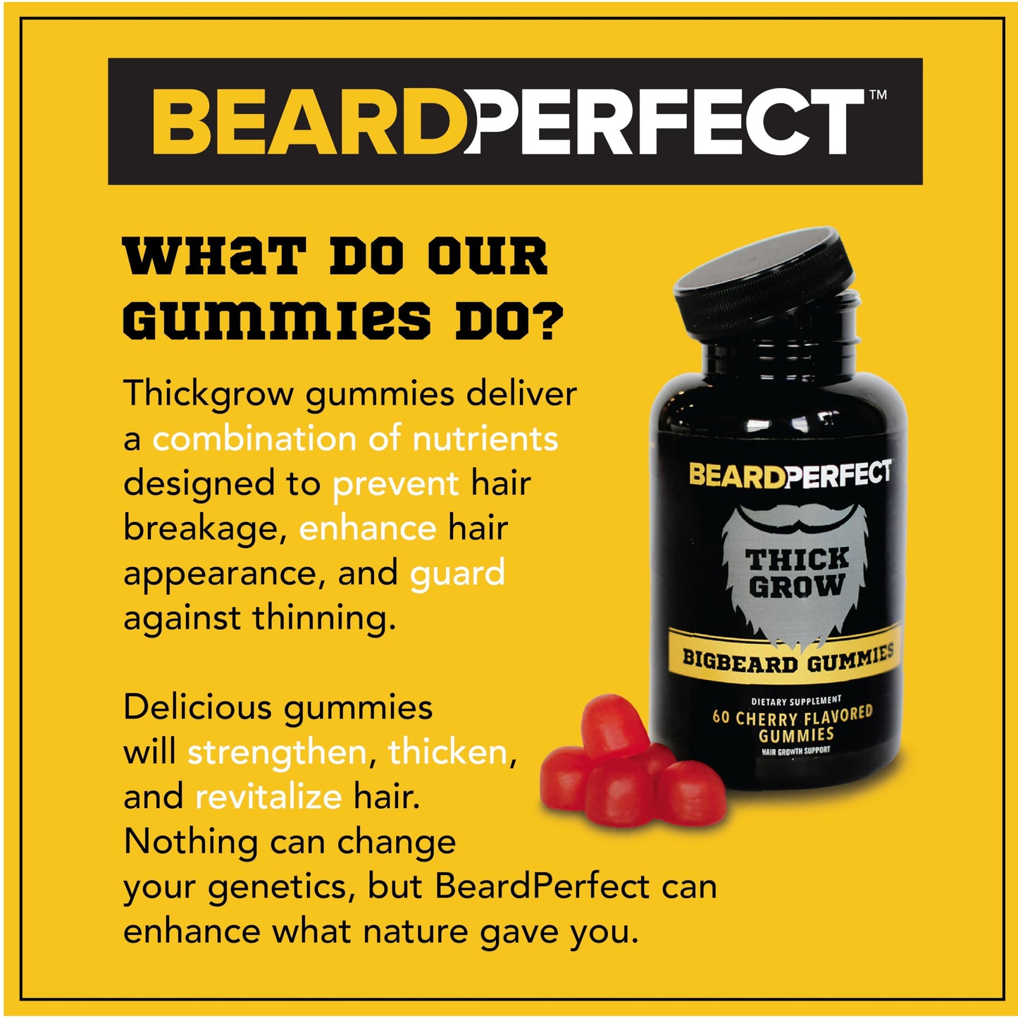 Beneficios de gomitas barba THICKGROW