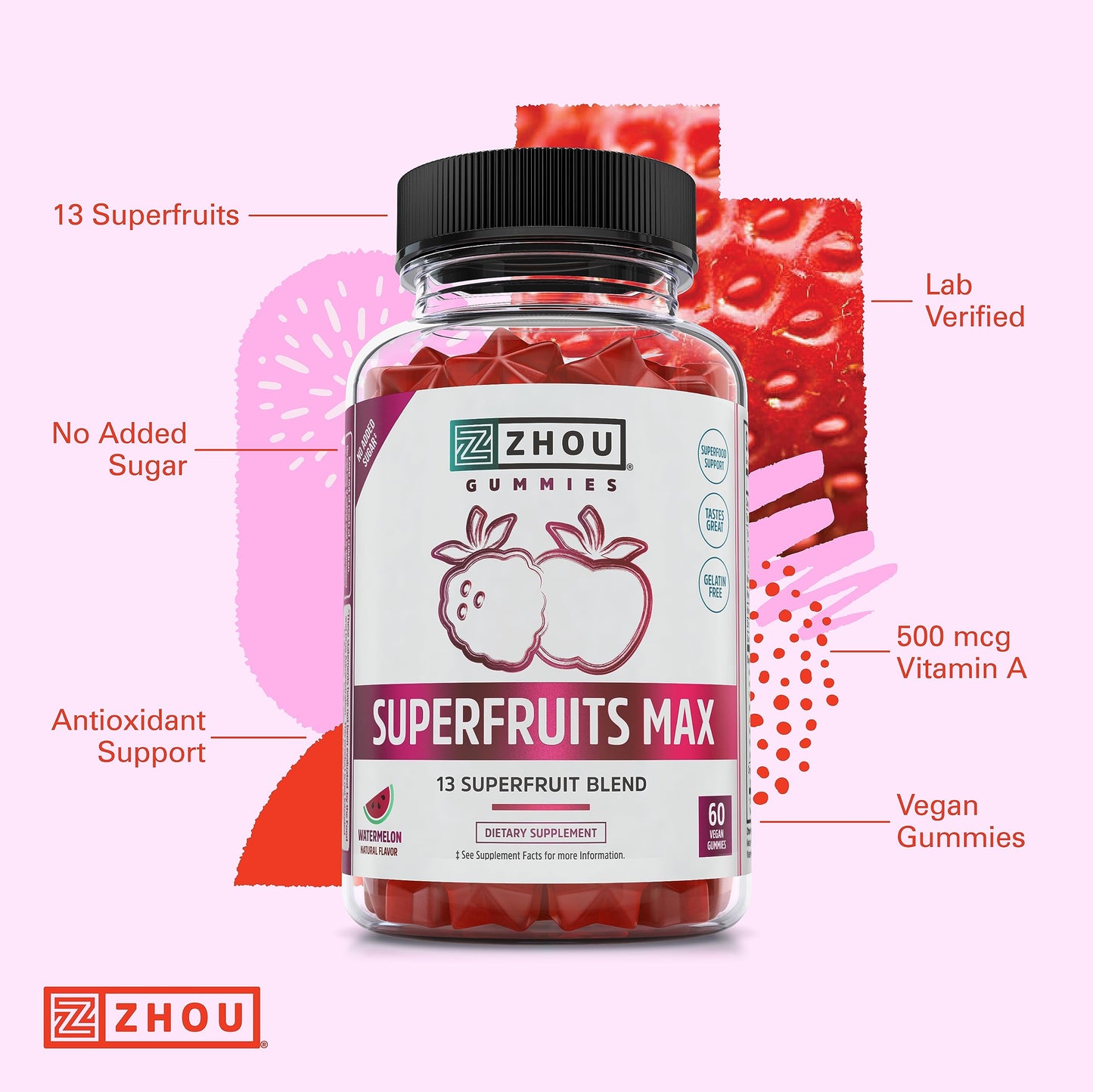 beneficios de las gomitas multivitamínicas zhou superfrutas