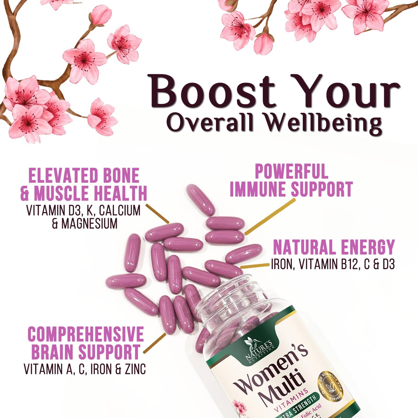 Beneficios de multivitaminas Nature’s para mujeres