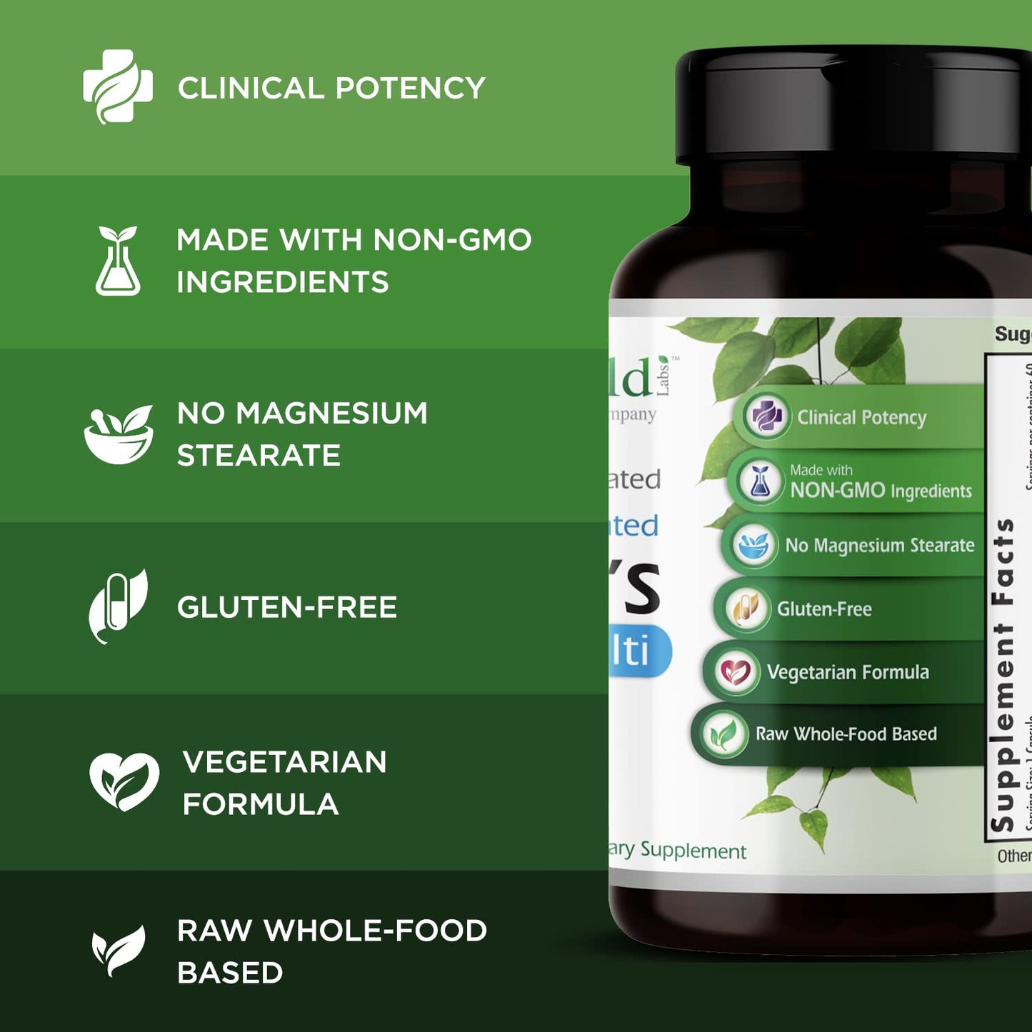 Beneficios del multivitamínico para hombres de EMERALD LABS: no transgénico, sin gluten