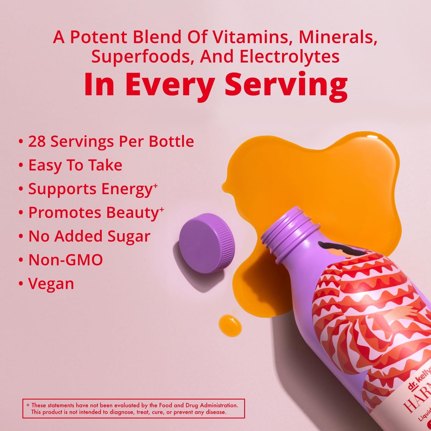 Lista de beneficios del multivitamínico líquido Horomony de Dr. Kellyann