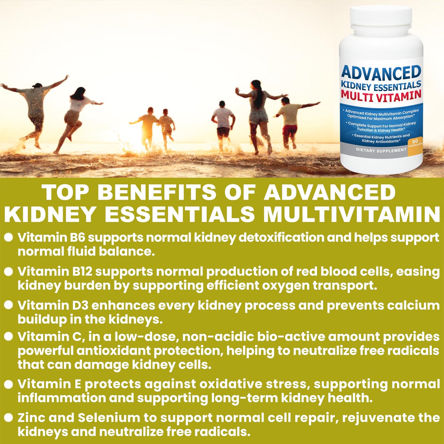 Beneficios del multivitamínico para la salud renal y soporte