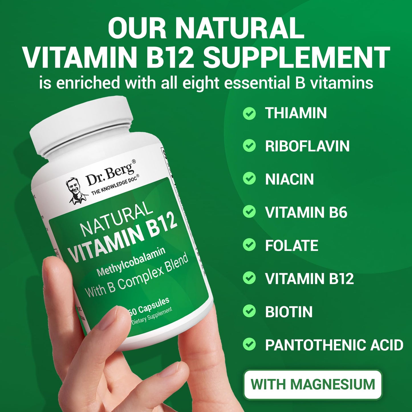 Beneficios vitamina B12 Dr. Berg para energía y función nerviosa