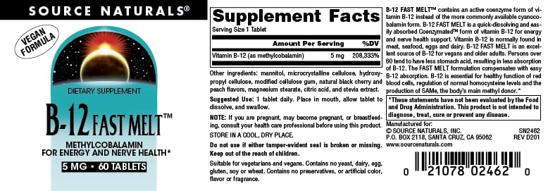 Información y beneficios vitamina B-12 Source Naturals