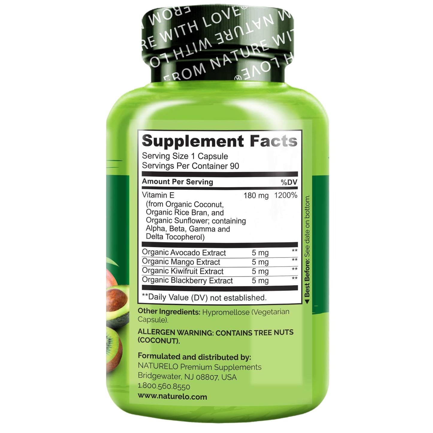 Beneficios de la vitamina E orgánica NATURELO.