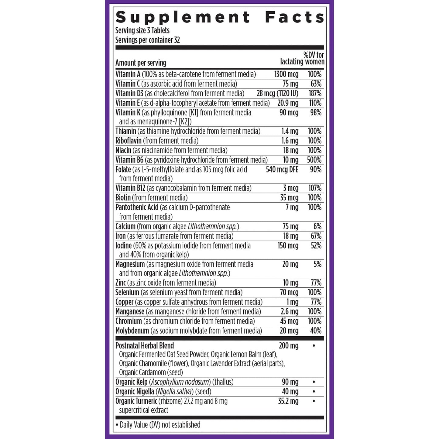 Lista de beneficios de vitaminas New Chapter para lactancia