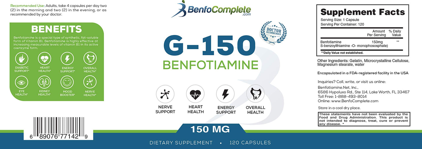 Benfocomplete benfotiamina paquete de 3 frascos 120 cápsulas cada