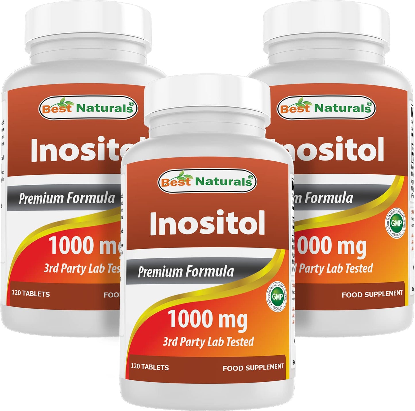 Best Naturals Inositol 1000mg 120 tabletas botella