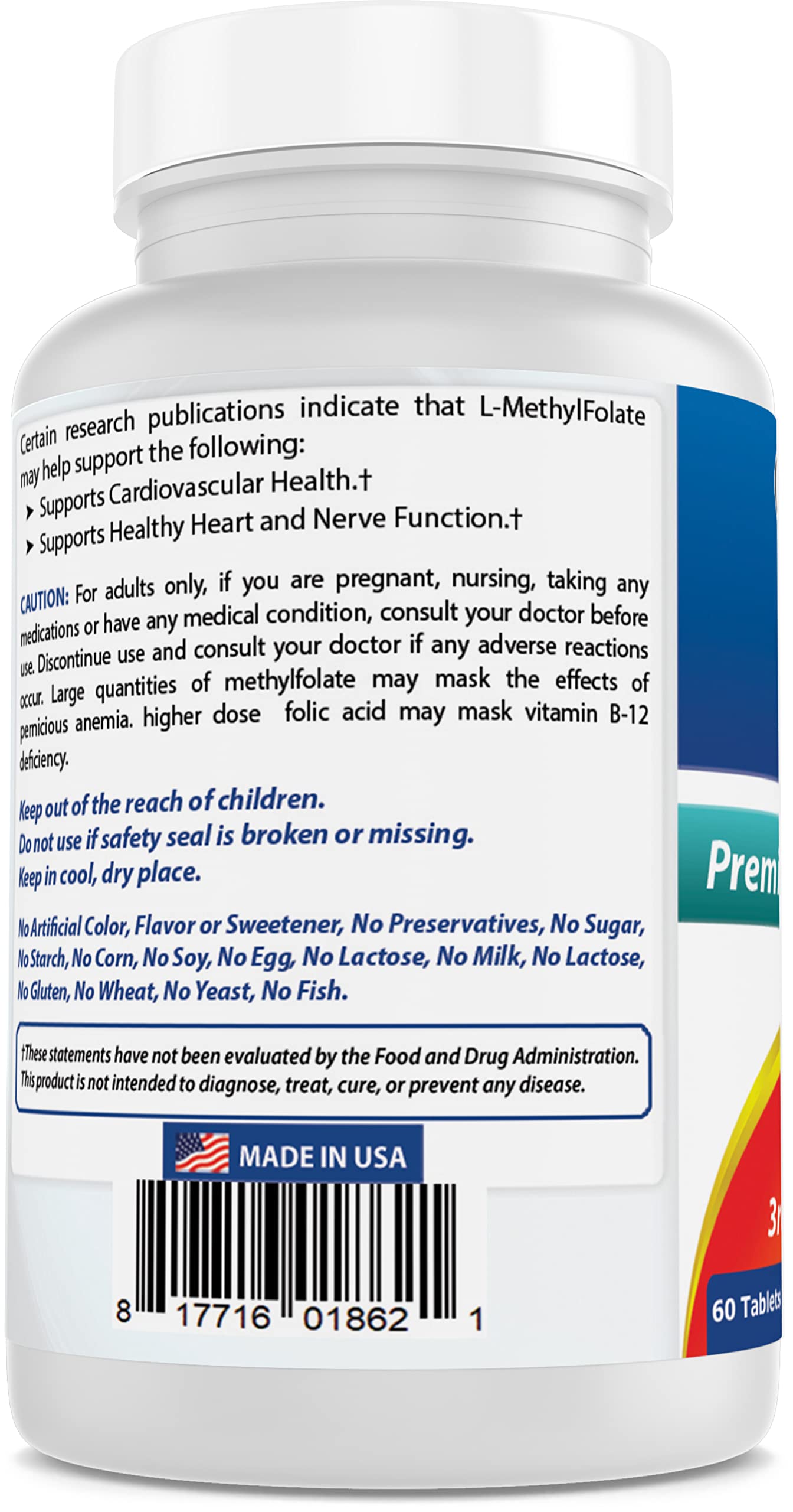 Best Naturals Metil Folato 15mg tablets front