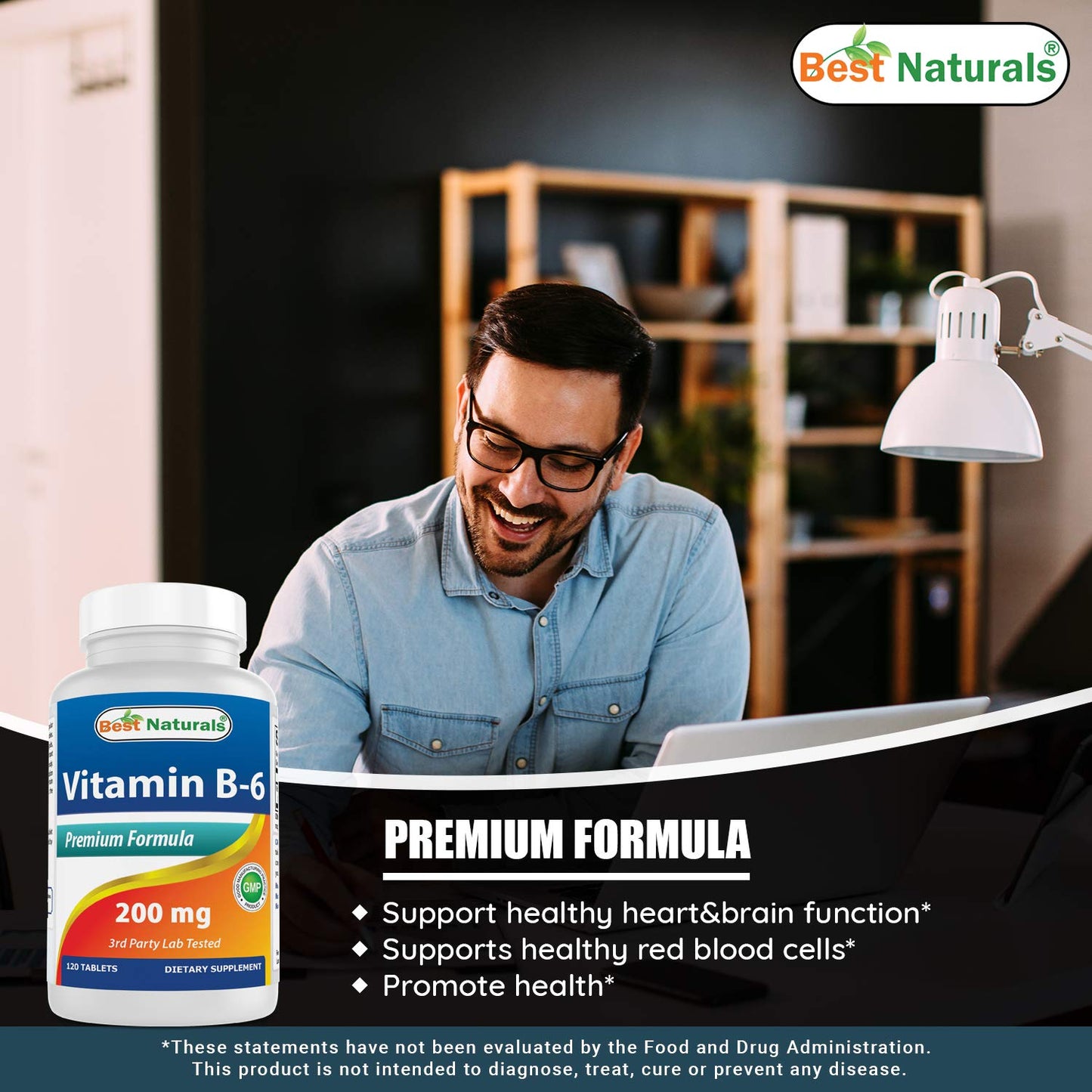 Best Naturals suplemento vitamina b6 calidad y pureza
